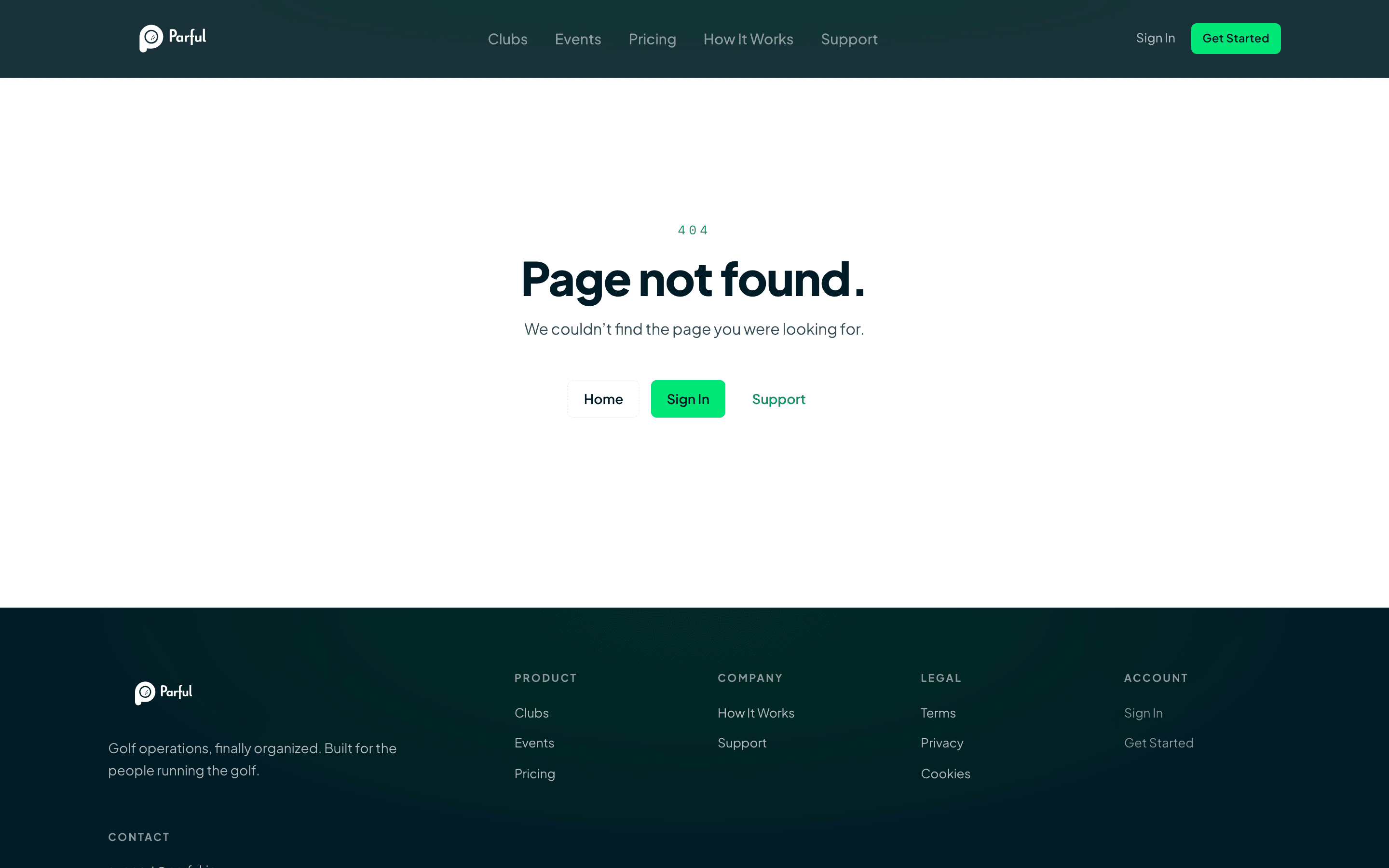 Registration page with a foursome package, a single player package, and a donation panel